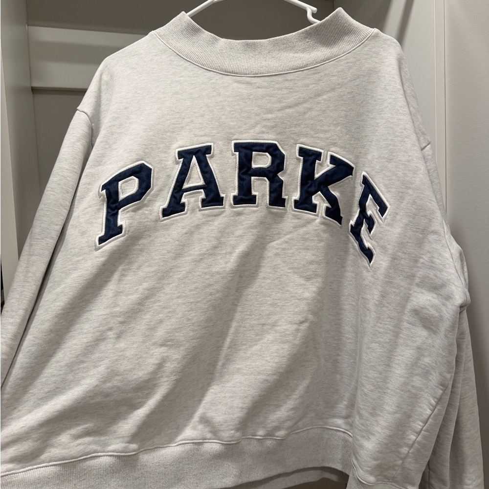 Parke Varsity Mock Neck Sweatshirt - Washed Grey